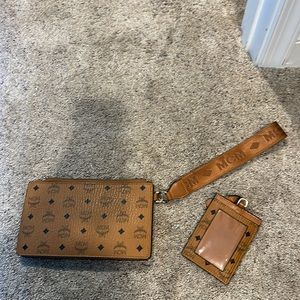 MCM wristlet with small id holder wallet